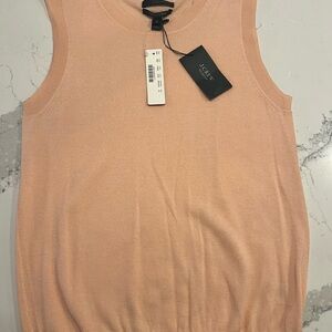 NWT J. Crew Cashmere Shell Tank in Soft Peach, size Medium
